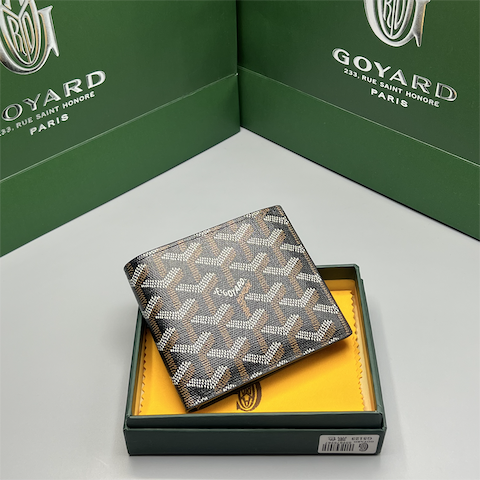 کیف پول پرمیوم کوالیتی گویارد مشکی قهوه ای / GOYARD WALLET BROWN BLACK MIX FULLPACK