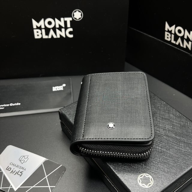جاکارتی مون بلان مدل آکاردئونی طرح مشکی ساده / MONTBLANC CARDHOLDER MASTER