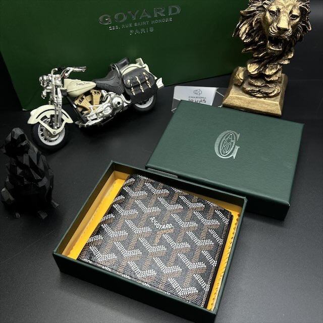 کیف‌ پول مشکی قهوه ای گویارد مشابه اصلی فول پک Goyard wallet Brown black