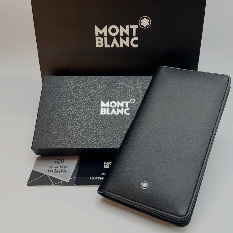 کیف پول پالتویی مون بلان / کیف پول کتی چرم مردانه MONTBLANC
