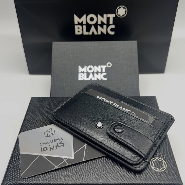جاکارتی چرم دکمه ای مردانه مون بلان Montblanc + جعبه و کارت