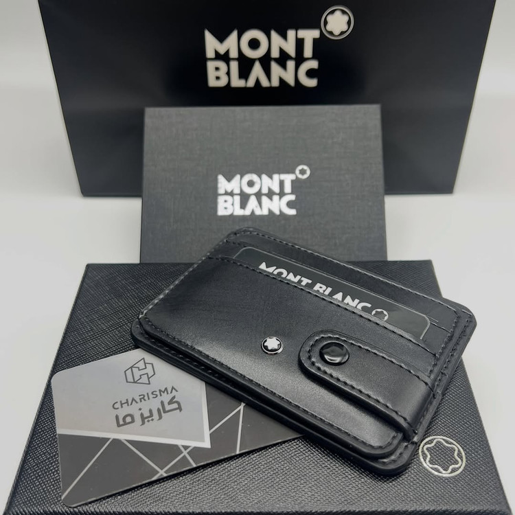 جاکارتی چرم دکمه ای مردانه مون بلان Montblanc + جعبه و کارت