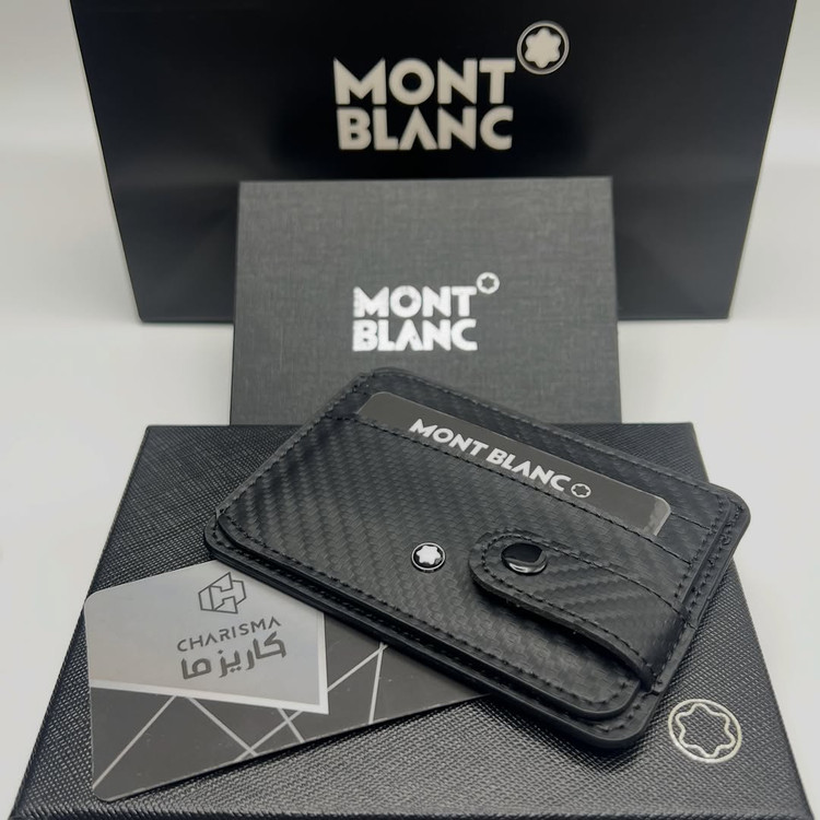 جاکارتی چرم دکمه ای مردانه مون بلان Montblanc + جعبه و کارت