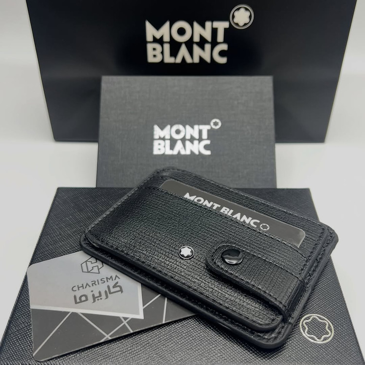 جاکارتی چرم دکمه ای مردانه مون بلان Montblanc + جعبه و کارت