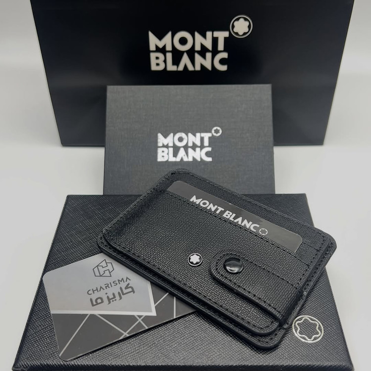 جاکارتی چرم دکمه ای مردانه مون بلان Montblanc + جعبه و کارت