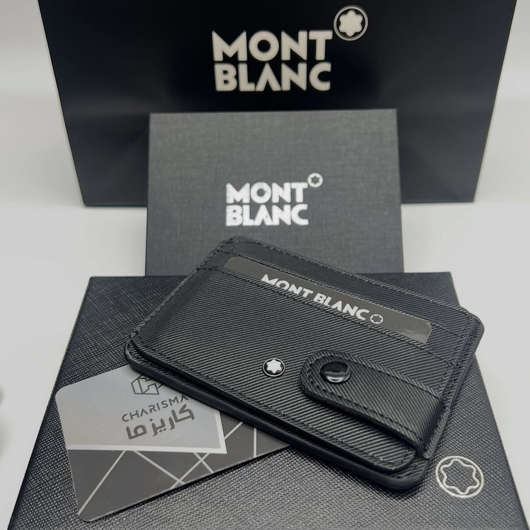 جاکارتی چرم دکمه ای مردانه مون بلان Montblanc + جعبه و کارت