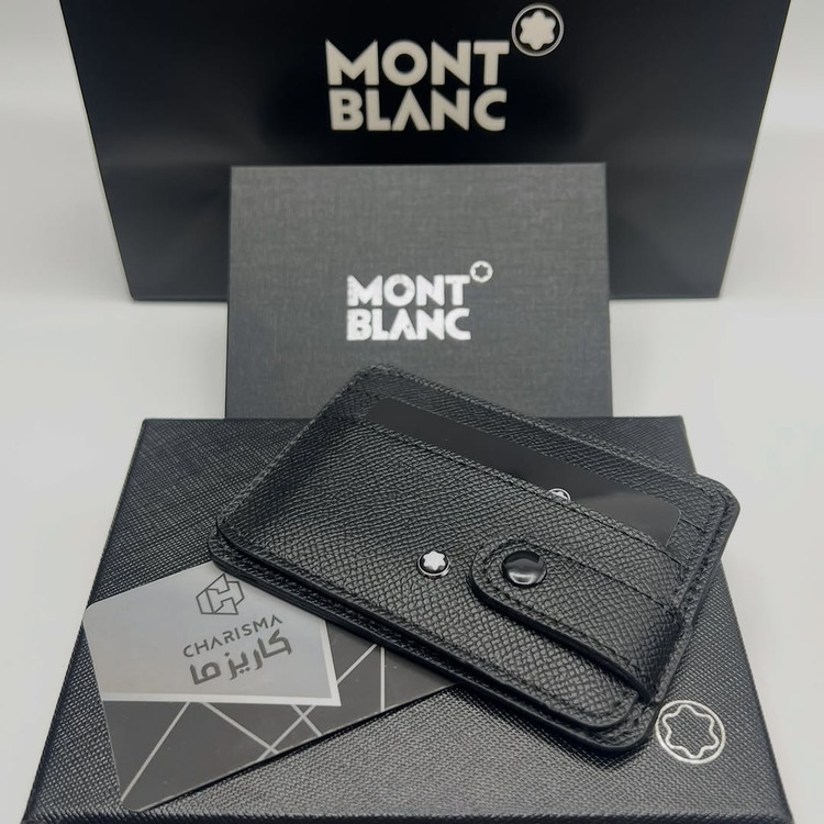 جاکارتی چرم دکمه ای مردانه مون بلان Montblanc + جعبه و کارت