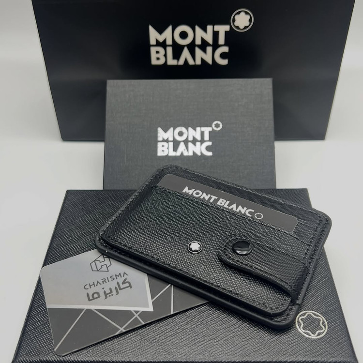جاکارتی چرم دکمه ای مردانه مون بلان Montblanc + جعبه و کارت