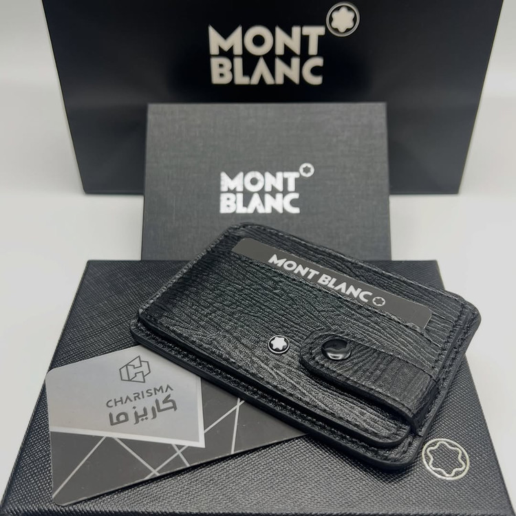 جاکارتی چرم دکمه ای مردانه مون بلان Montblanc + جعبه و کارت
