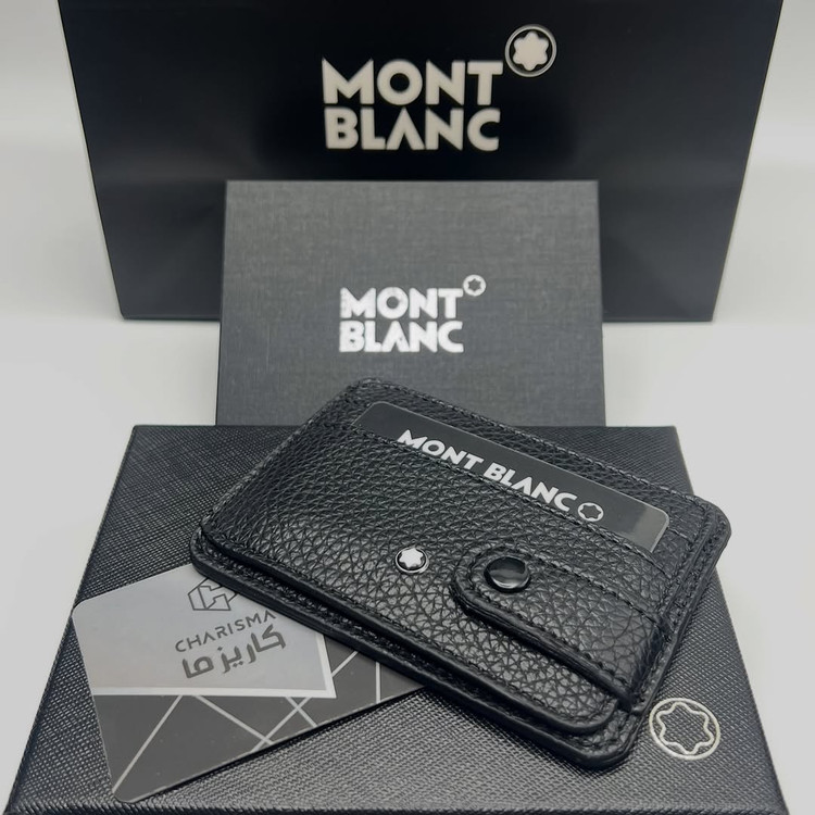 جاکارتی چرم دکمه ای مردانه مون بلان Montblanc + جعبه و کارت