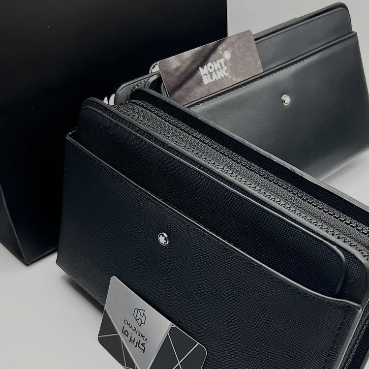 کیف دستی چرم مردانه کلاسیک برند مون بلان / MONTBLANC HANDBAG