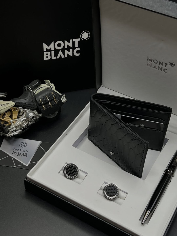 ست باکس هدیه مردانه فول پک پرمیوم کوالیتی ۳تکه از برند مون بلان / MONTBLANC SET GIFT BOX