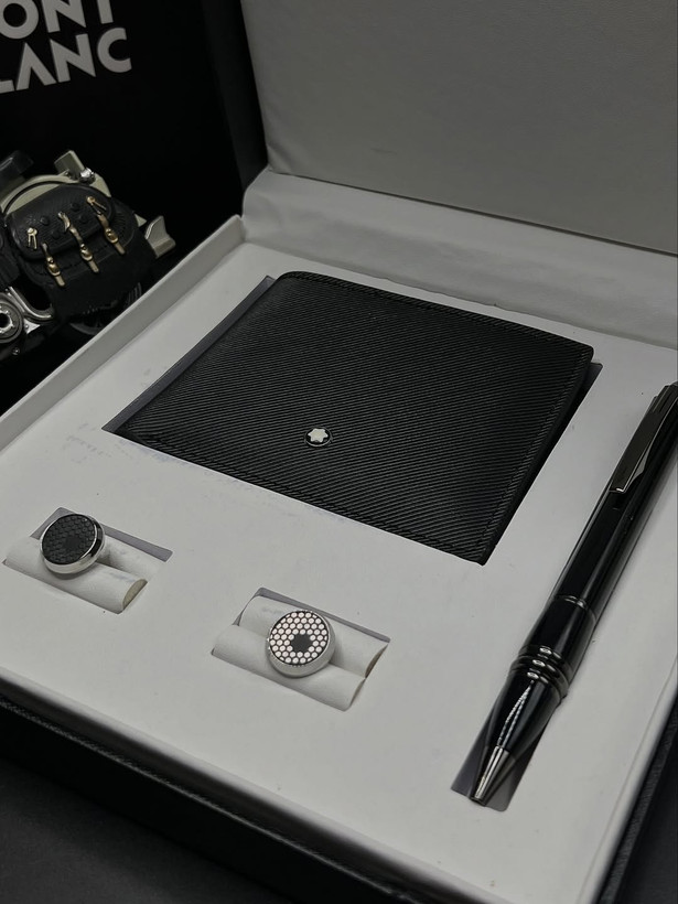 ست باکس هدیه مردانه فول پک پرمیوم کوالیتی ۳تکه از برند مون بلان / MONTBLANC SET GIFT BOX