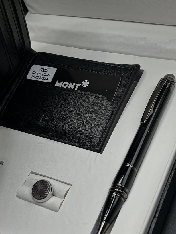 ست باکس هدیه مردانه فول پک پرمیوم کوالیتی ۳تکه از برند مون بلان / MONTBLANC SET GIFT BOX
