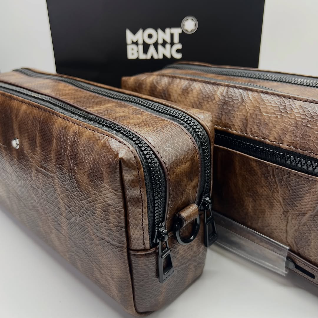 Montblanc washbag brown | montblanc handbag | کیف مدارک مون بلان | شوزبگ مون بلان | کیف دستی مونت بلانک