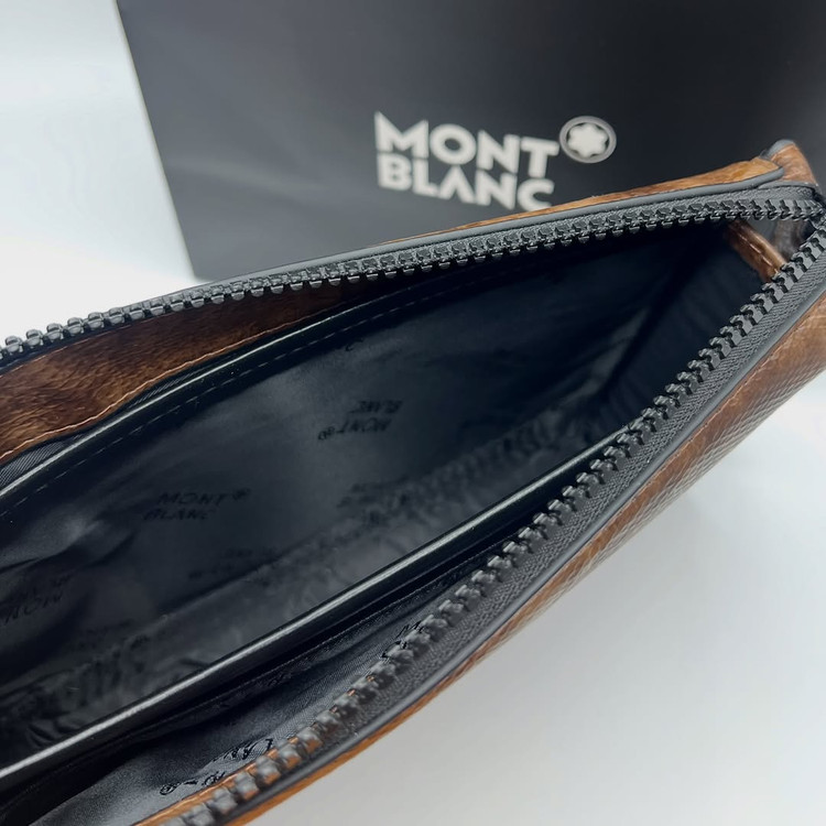 Montblanc washbag brown | montblanc handbag | کیف مدارک مون بلان | شوزبگ مون بلان | کیف دستی مونت بلانک