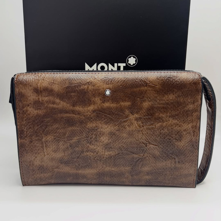 Montblanc washbag brown | montblanc handbag | کیف مدارک مون بلان | شوزبگ مون بلان | کیف دستی مونت بلانک