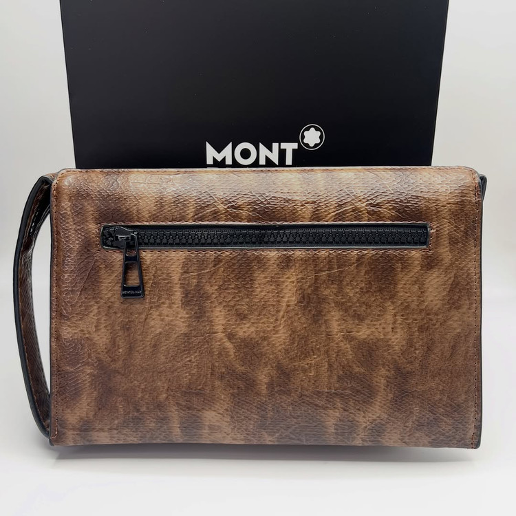 Montblanc washbag brown | montblanc handbag | کیف مدارک مون بلان | شوزبگ مون بلان | کیف دستی مونت بلانک