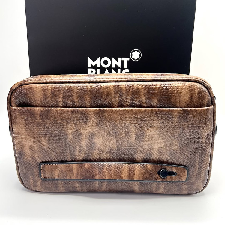 Montblanc washbag brown | montblanc handbag | کیف مدارک مون بلان | شوزبگ مون بلان | کیف دستی مونت بلانک