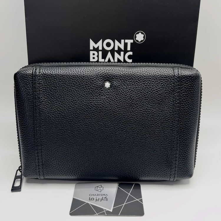 کیف مدارکی تک زیپ پاسپورتی چرم مردانه مونت بلانک | MONTBLANC HANDBAG PASSPORT BAG