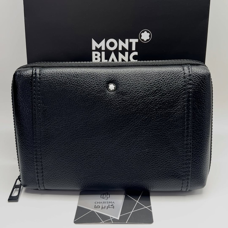 کیف مدارکی تک زیپ پاسپورتی چرم مردانه مونت بلانک | MONTBLANC HANDBAG PASSPORT BAG
