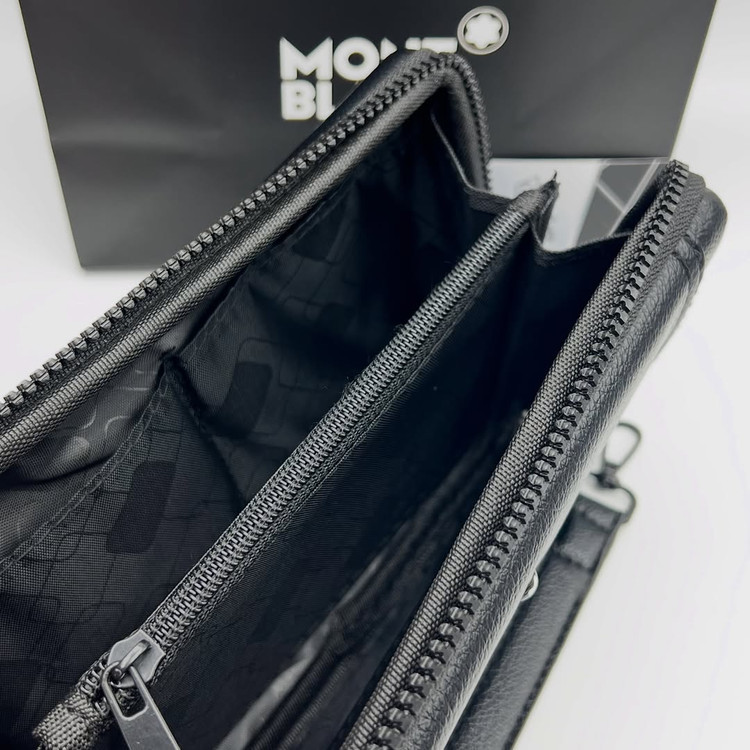 کیف مدارکی تک زیپ پاسپورتی چرم مردانه مونت بلانک | MONTBLANC HANDBAG PASSPORT BAG