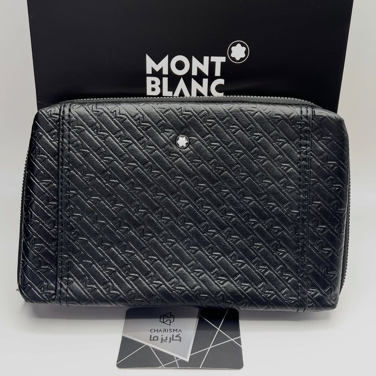 کیف مدارکی تک زیپ پاسپورتی چرم مردانه مونت بلانک | MONTBLANC HANDBAG PASSPORT BAG