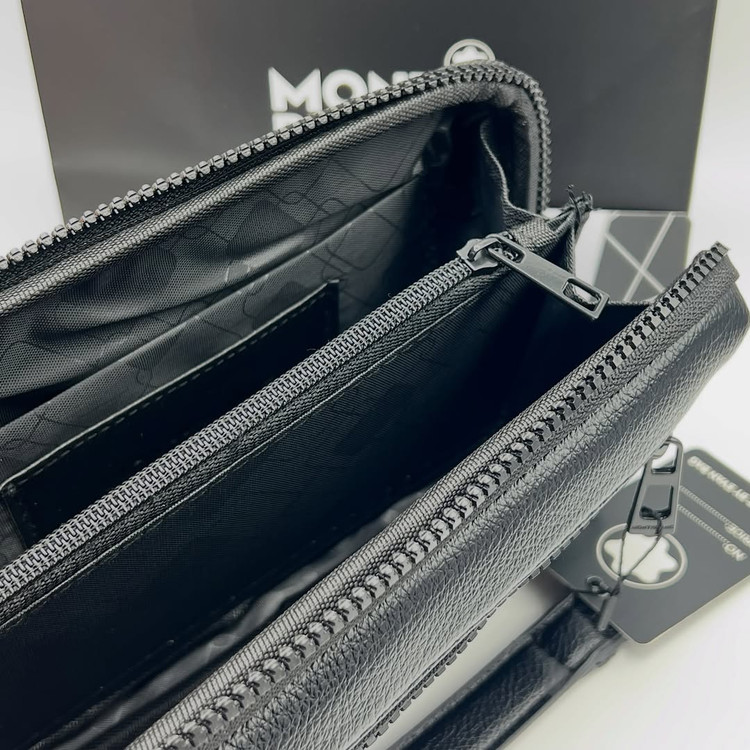 کیف مدارکی تک زیپ پاسپورتی چرم مردانه مونت بلانک | MONTBLANC HANDBAG PASSPORT BAG