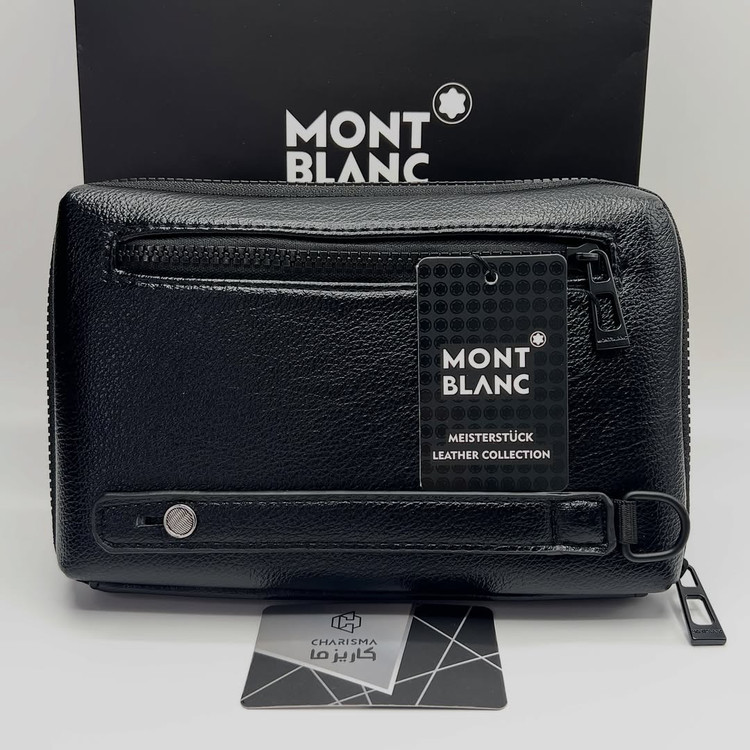 کیف مدارکی تک زیپ پاسپورتی چرم مردانه مونت بلانک | MONTBLANC HANDBAG PASSPORT BAG