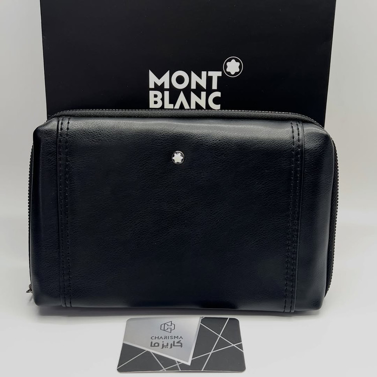 کیف مدارکی تک زیپ پاسپورتی چرم مردانه مونت بلانک | MONTBLANC HANDBAG PASSPORT BAG