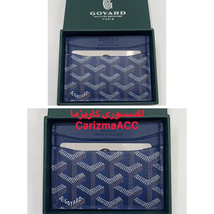 جاکارتی کیف کارت گویارد Goyard | رنگ آبی تیره کاربنی + جعبه و کارت محصول